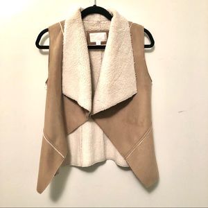 Sherpa Fleece-Lined Faux Suede Vest